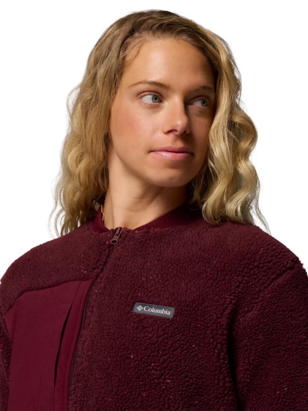 Columbia Women's Stellar Path Fleece Bomber Full Zip - Color: Rich Wine - Picture 6 of 7